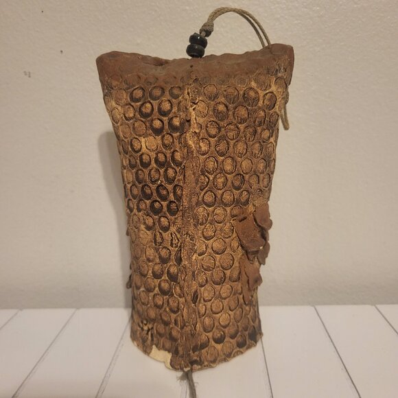 Studio Art Pottery Hanging Owl Wind Chime Decor Brown Garden Home Boho 7" high - Picture 10 of 11